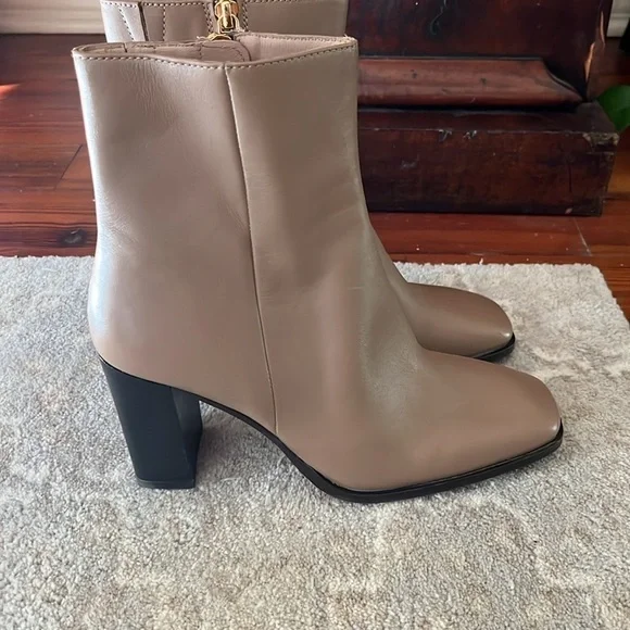 New. Reiss Casey Leather Square Toe Heel Boot size 7 US - Picture 4 of 9